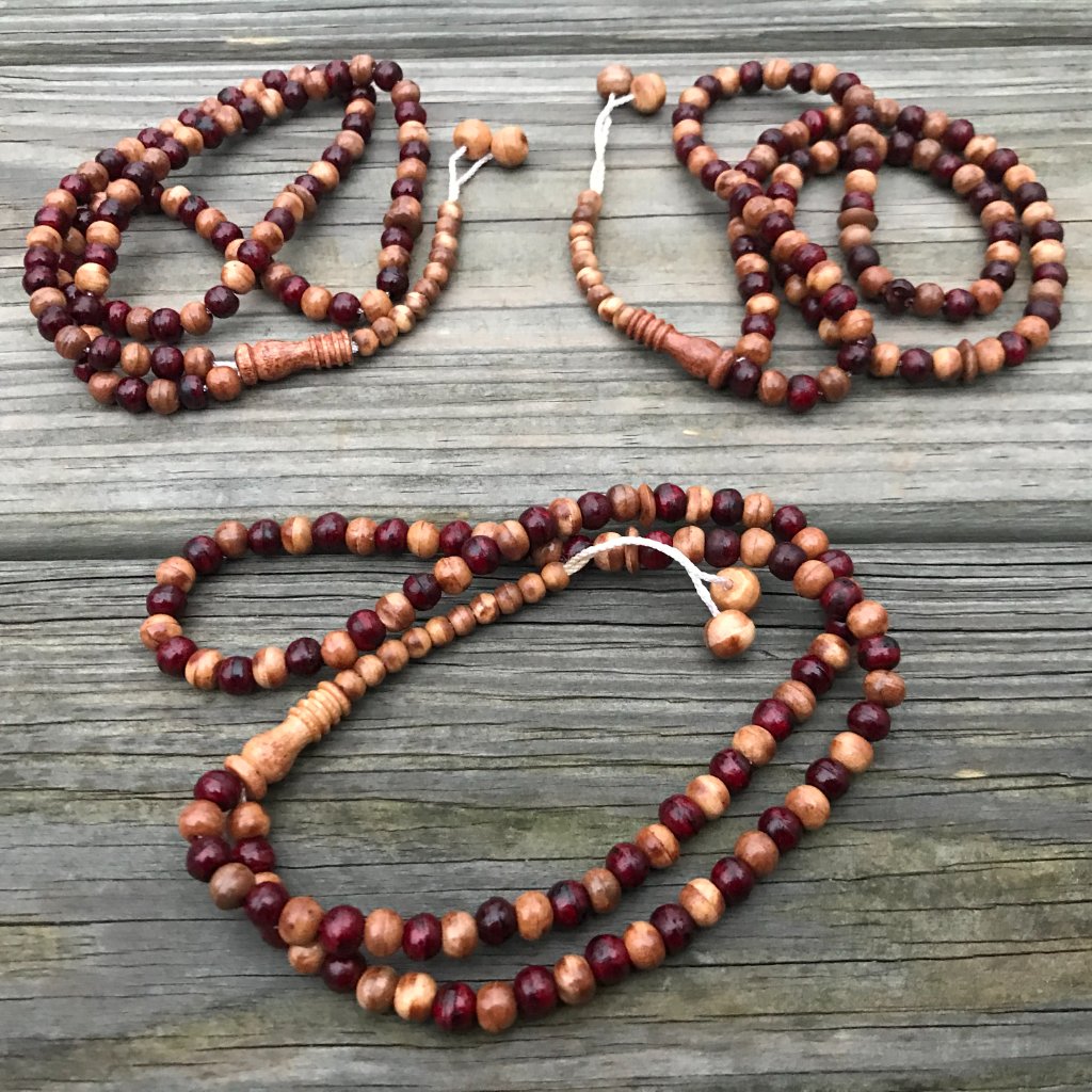 Prayer Beads Lot Of 3 Tasbeeh Real Wood Brown Reli